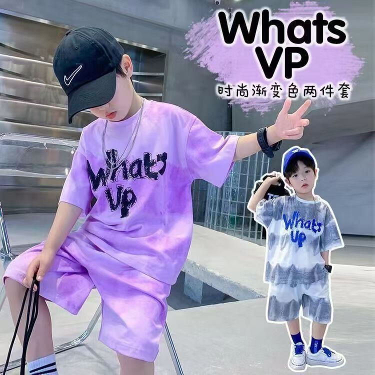 2 pieces set Casual Set Toddler Kids Boys Plant Printing T Shirt Tops+Shorts 2PCS Set Boy Clothes
