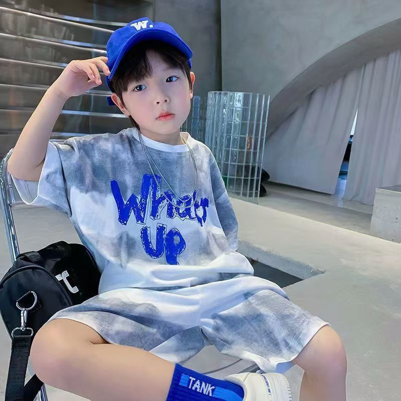 2 pieces set Casual Set Toddler Kids Boys Plant Printing T Shirt Tops+Shorts 2PCS Set Boy Clothes