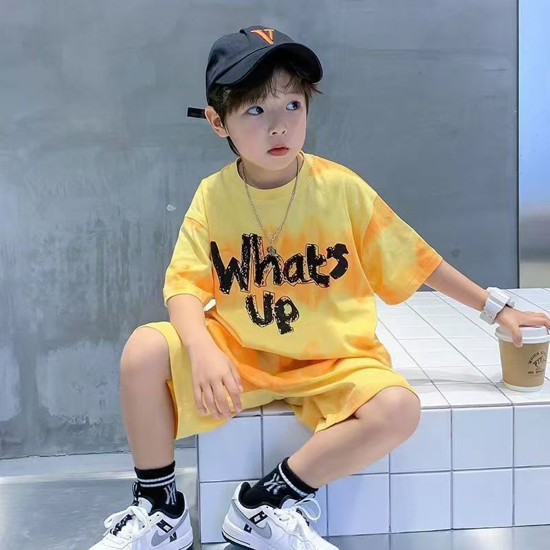 2 pieces set Casual Set Toddler Kids Boys Plant Printing T Shirt Tops+Shorts 2PCS Set Boy Clothes
