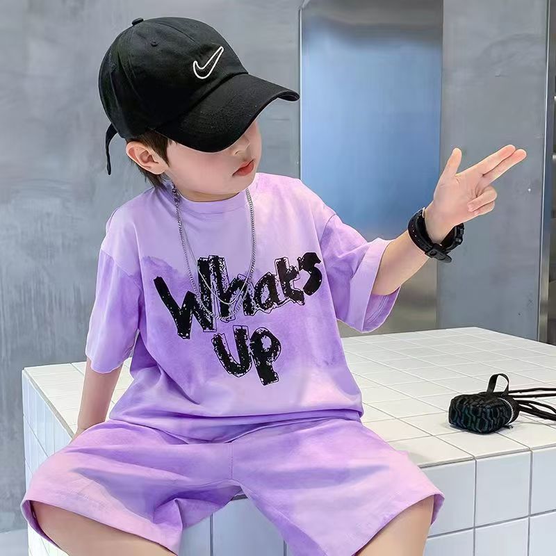 2 pieces set Casual Set Toddler Kids Boys Plant Printing T Shirt Tops+Shorts 2PCS Set Boy Clothes