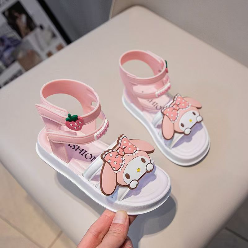 Girl Bow Dress ShoesChildren Girls Summer Cute Sandals Beach Dress Shoes Princess Fashion High Heels Tassel School Shoes