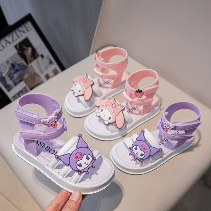 Girl Bow Dress ShoesChildren Girls Summer Cute Sandals Beach Dress Shoes Princess Fashion High Heels Tassel School Shoes