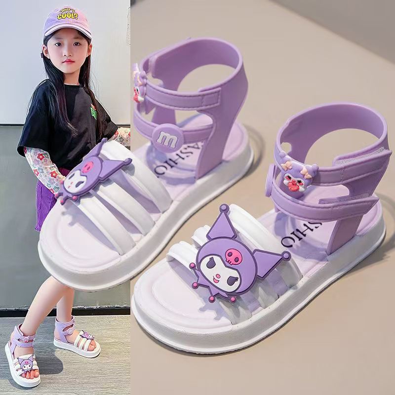 Girl Bow Dress ShoesChildren Girls Summer Cute Sandals Beach Dress Shoes Princess Fashion High Heels Tassel School Shoes