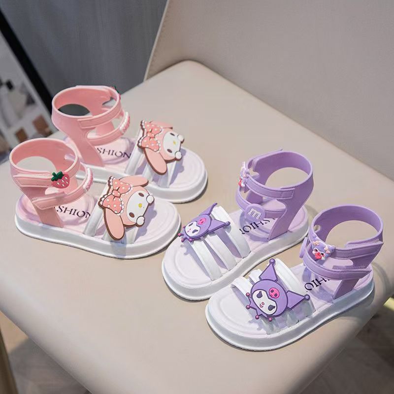 Girl Bow Dress ShoesChildren Girls Summer Cute Sandals Beach Dress Shoes Princess Fashion High Heels Tassel School Shoes