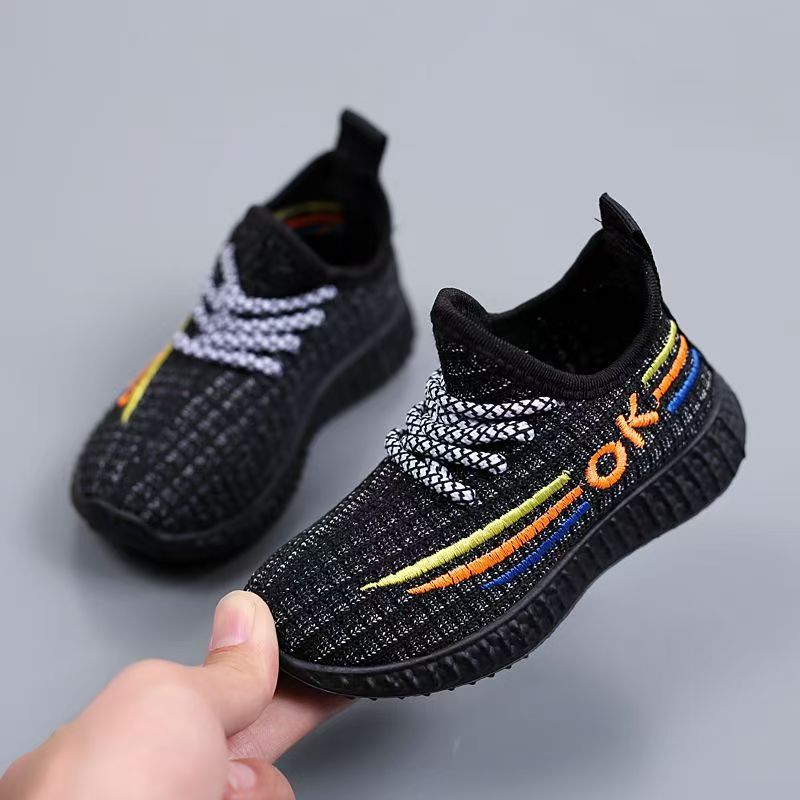 Summer mesh woven children's sports shoes for girls and boys; spring and autumn breathable leisure shoes for babies; coconut mesh upper shoes