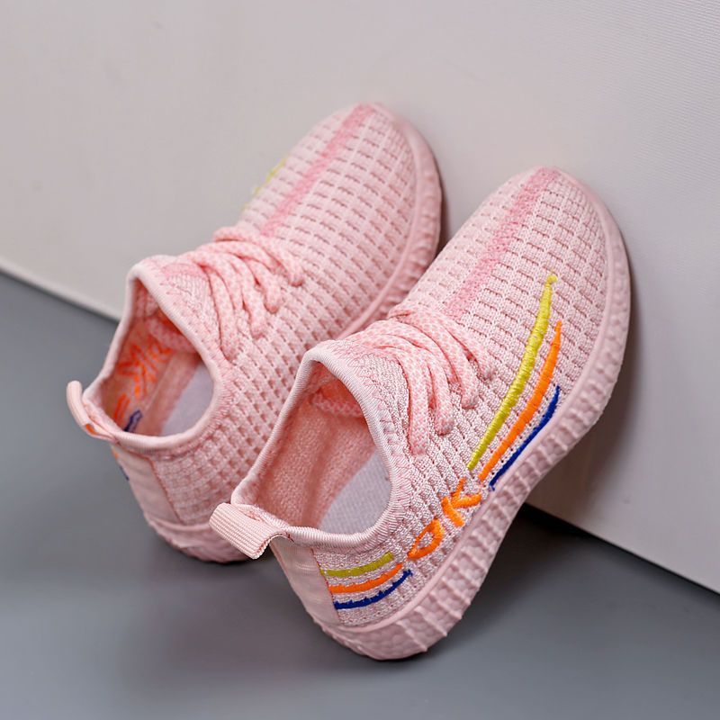 Summer mesh woven children's sports shoes for girls and boys; spring and autumn breathable leisure shoes for babies; coconut mesh upper shoes