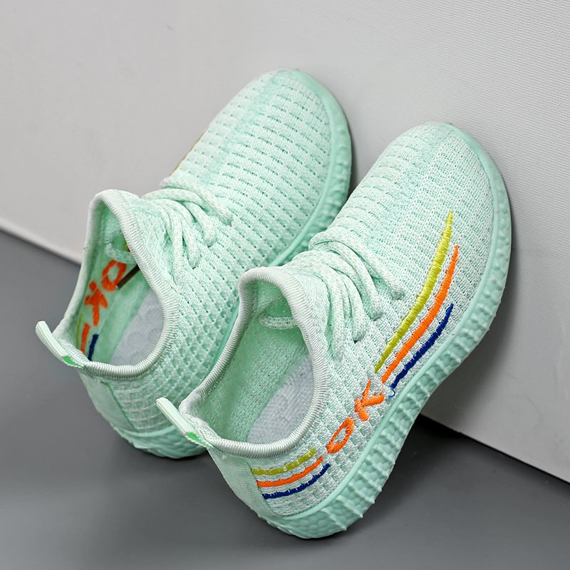 Summer mesh woven children's sports shoes for girls and boys; spring and autumn breathable leisure shoes for babies; coconut mesh upper shoes