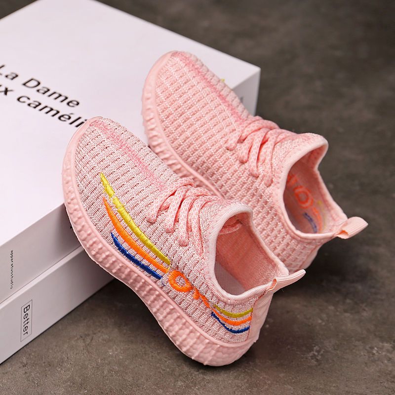 Summer mesh woven children's sports shoes for girls and boys; spring and autumn breathable leisure shoes for babies; coconut mesh upper shoes