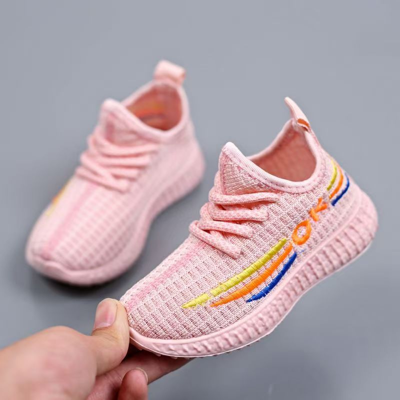 Summer mesh woven children's sports shoes for girls and boys; spring and autumn breathable leisure shoes for babies; coconut mesh upper shoes