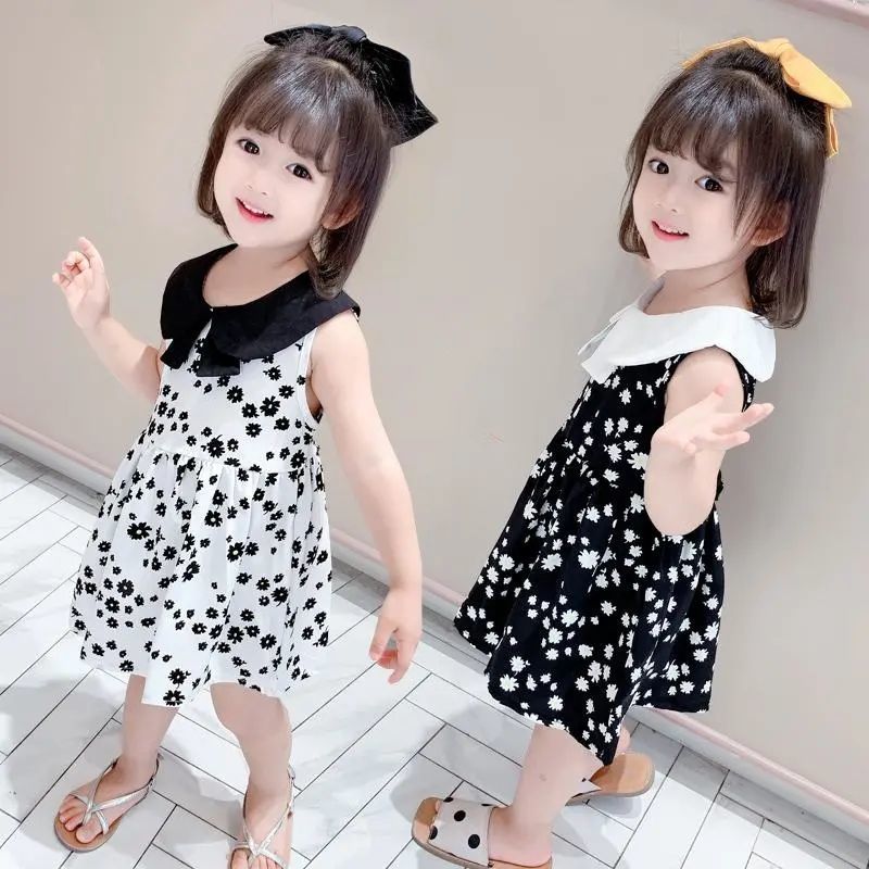 Little girl's chiffon dress; new style, cute little girl's vest dress; princess dress for girls; summer dress for girls.