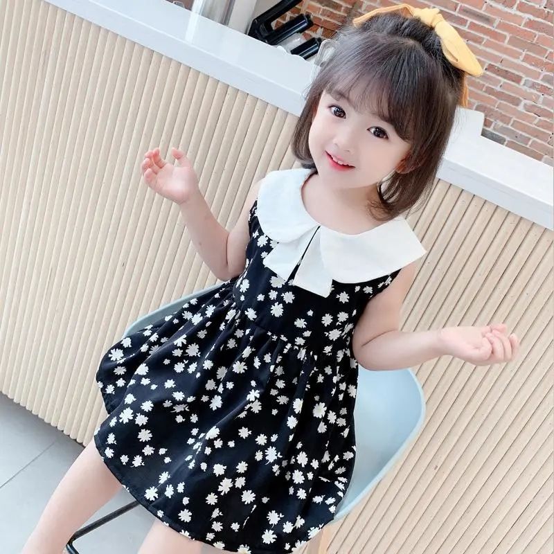 Little girl's chiffon dress; new style, cute little girl's vest dress; princess dress for girls; summer dress for girls.