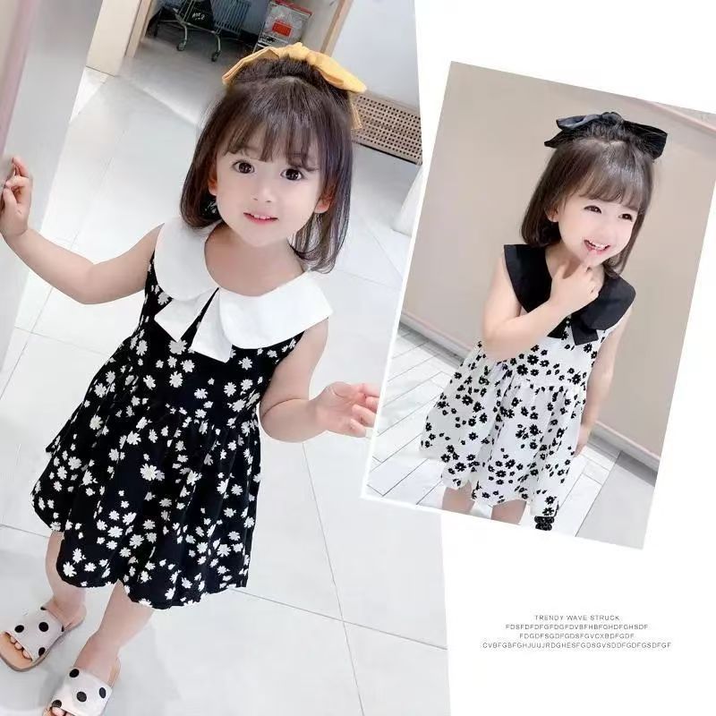 Little girl's chiffon dress; new style, cute little girl's vest dress; princess dress for girls; summer dress for girls.