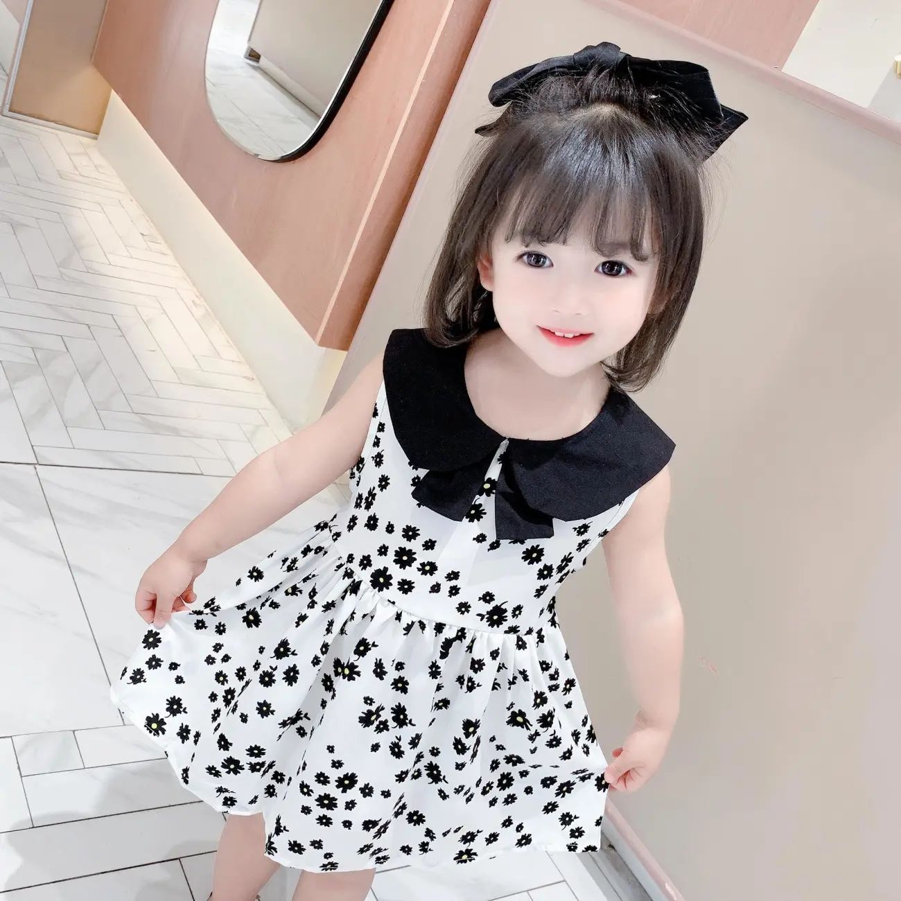 Little girl's chiffon dress; new style, cute little girl's vest dress; princess dress for girls; summer dress for girls.