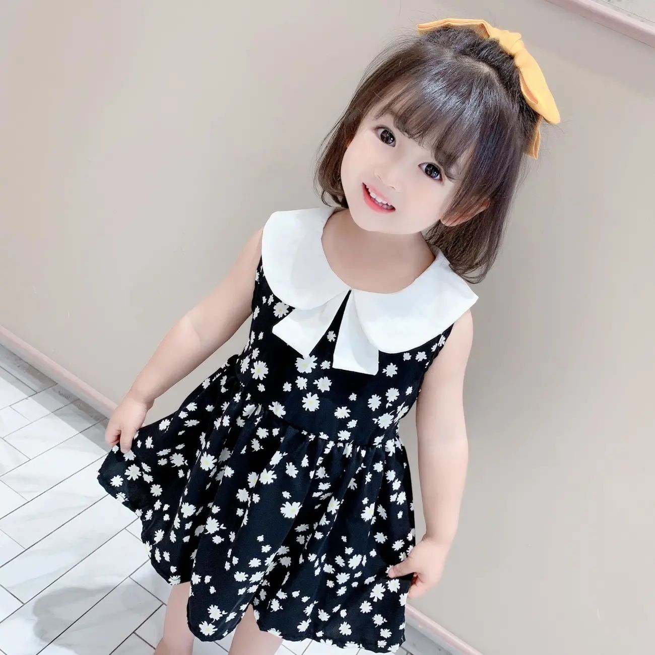Little girl's chiffon dress; new style, cute little girl's vest dress; princess dress for girls; summer dress for girls.