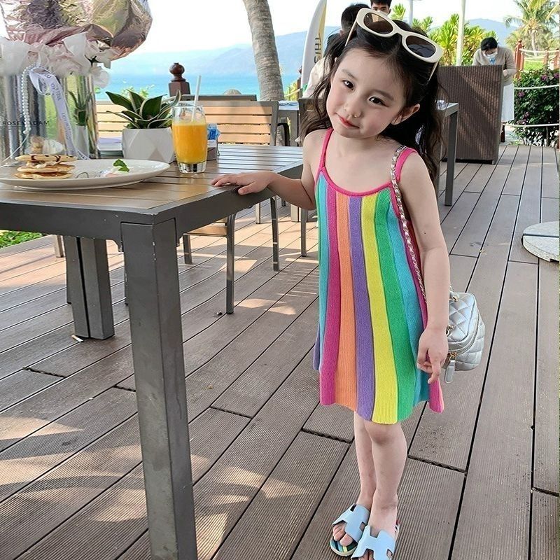 1-10y Girl elegant flower princess dress kids wedding dress party dress performance clothes with hat together
