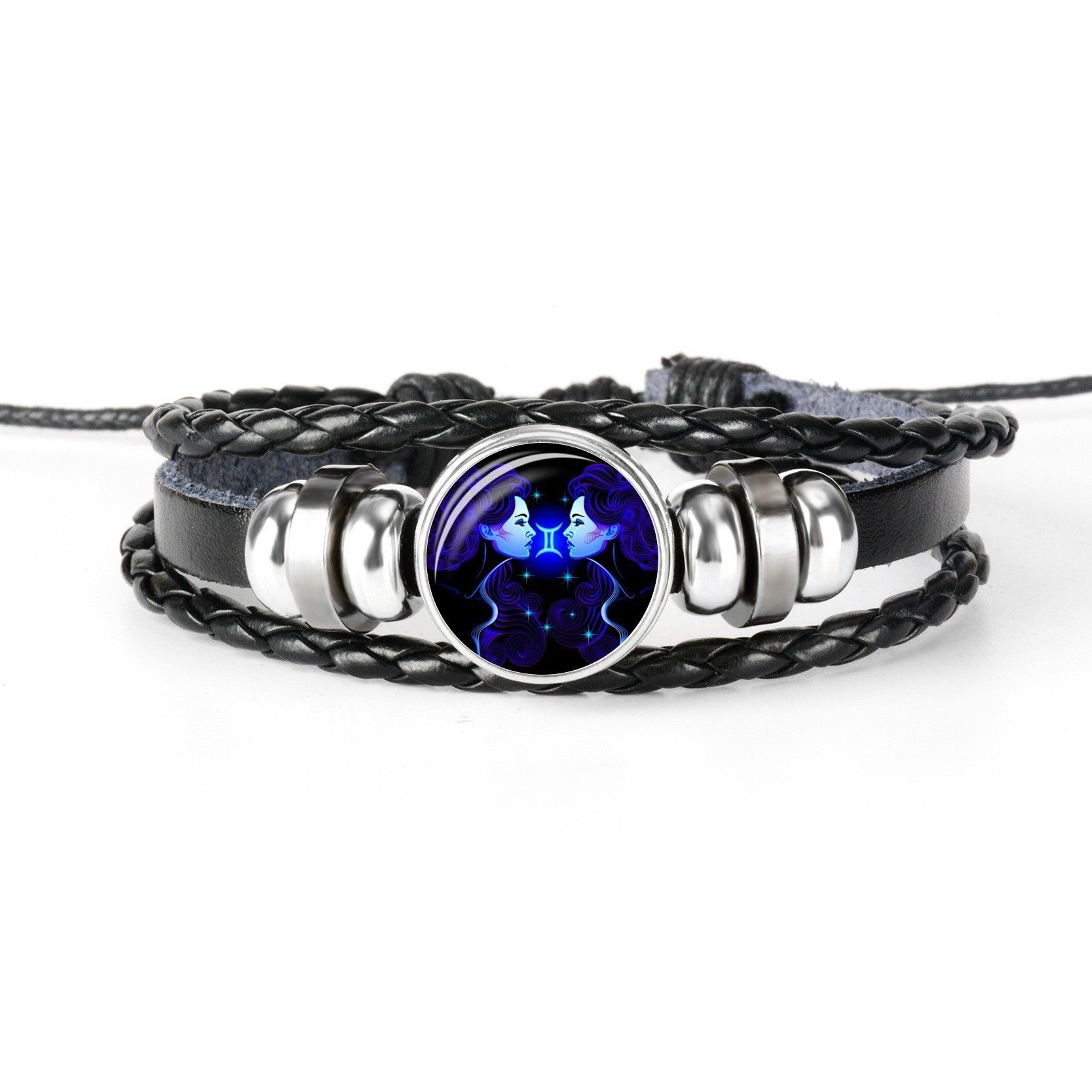 12 Constellation Zodiac Sign Charm Luminous Bracelets Men Women Vintage Multilayer Wrap Leather Bracelet & Bangle Birthday Gift