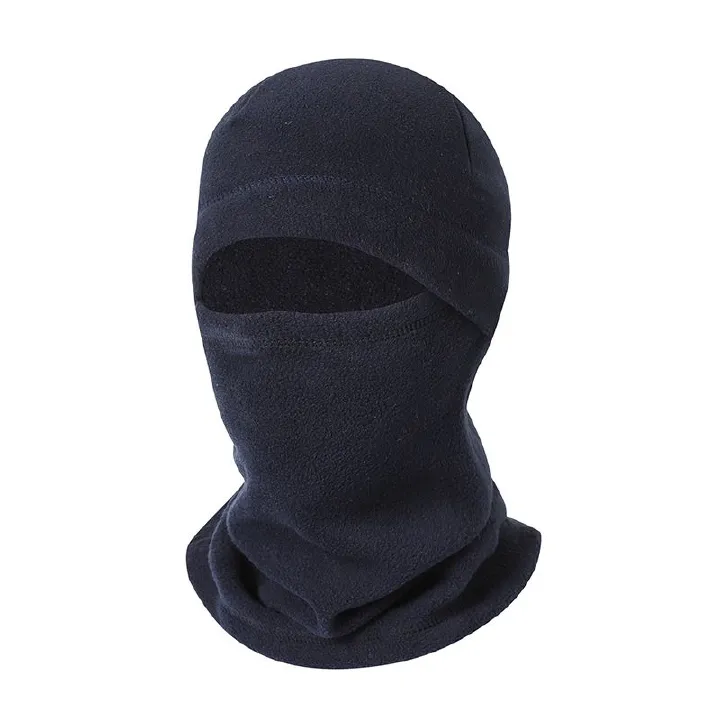 Military enthusiast's fleece warm hat, drawstring scarf, windproof and cold proof with fleece riding mask, ski face towel