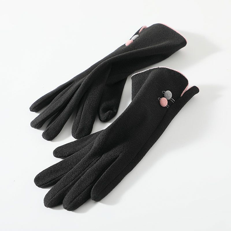 Winter gloves for women, couples, exposed fingers, outdoor cycling, students, typing, velvet warm gloves