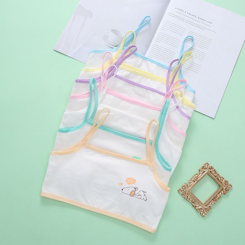 3PCS Cotton girls' underwear development period, small vest, primary school students, girls, adults, children, chest wrapped, 9-14 years old