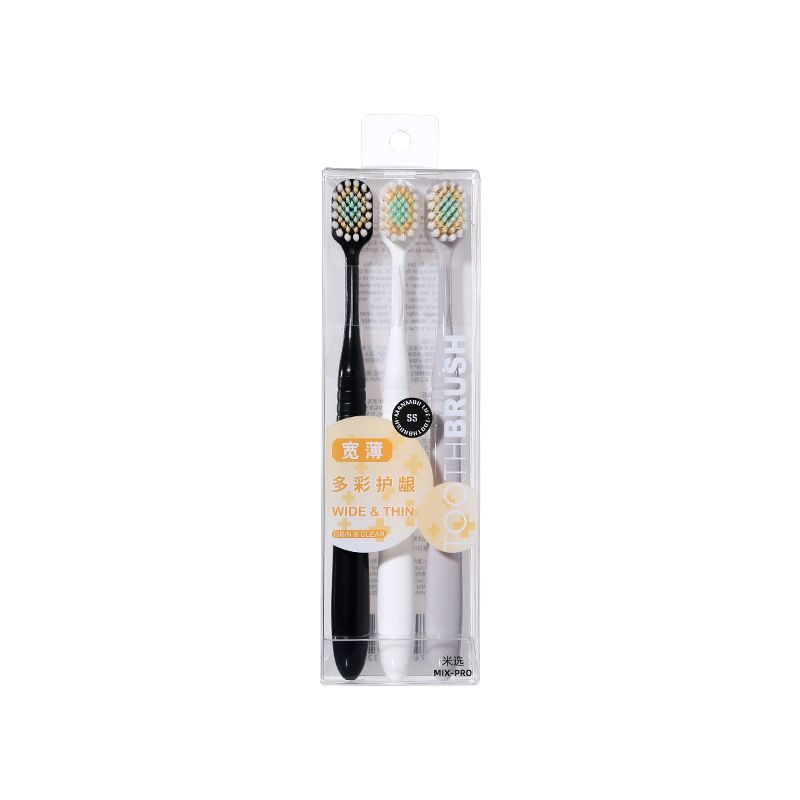 3PCS wide head premium soft bristled toothbrush, 3 packs for adult teeth cleaning, fine soft bristled household gingival protection toothbrush