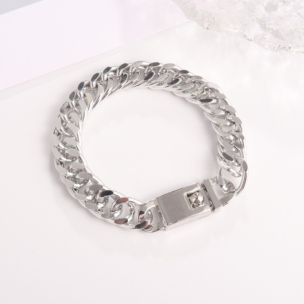 Hot selling bracelets in European and American foreign trade, men's domineering fashion bracelets, Cuban chain bracelets, jewelry