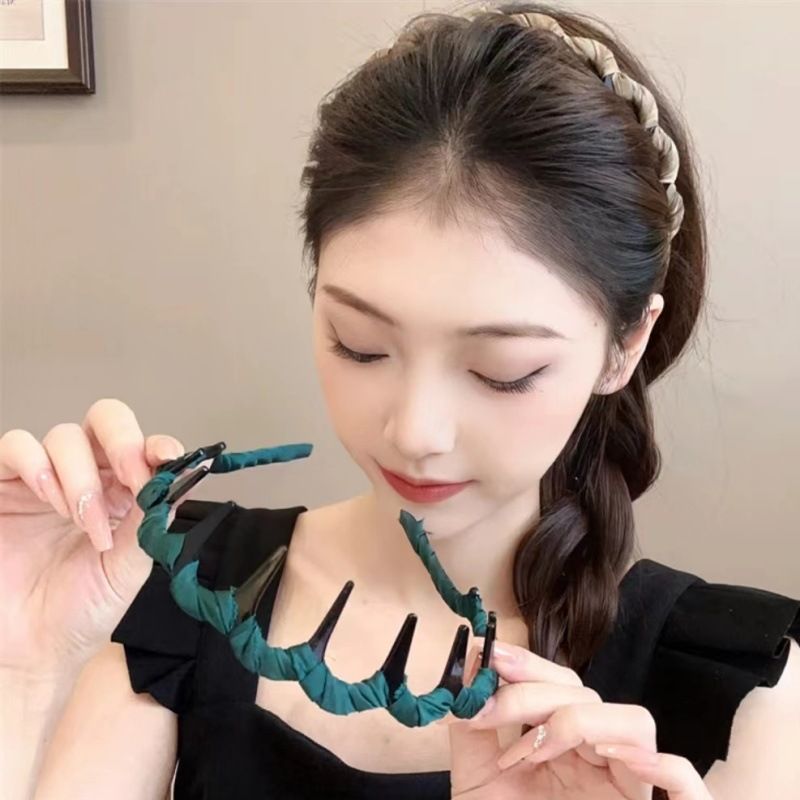Hairband for women with teeth on the face, anti slip and broken hair, French wave headband for hair compression