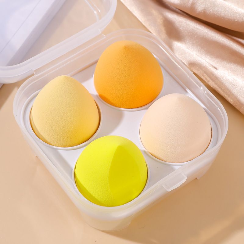 4PCS Super Soft 4-Grid Boxed Makeup Egg/Powder Puff Air Cushion Non Powder Makeup Egg Makeup Tool Sponge Egg Makeup Egg