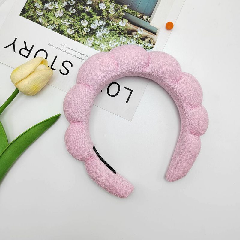 Cross border sponge Fried Dough Twists cloud hair band wholesale women's sweet high-grade towel cloth high skull top wash face band