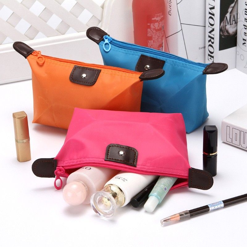 Cute dumpling makeup bag, foldable dumpling bag, gold ingot shaped gift storage and toiletries bag
