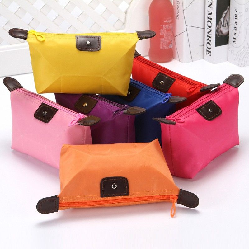 Cute dumpling makeup bag, foldable dumpling bag, gold ingot shaped gift storage and toiletries bag