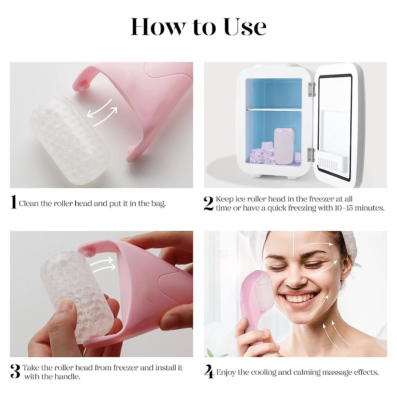 Ice roller massager facial ice head roller beauty ice compress massager