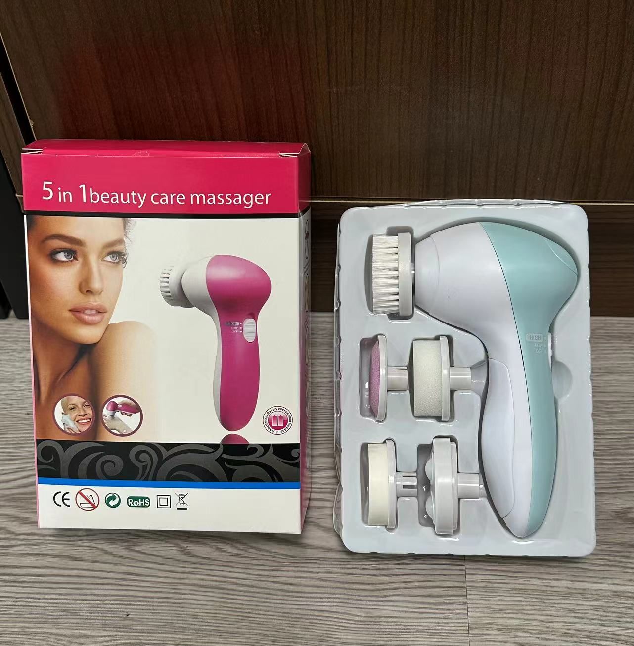 5 in 1 facial cleanser, electric facial brush, facial cleansing device, massage and beauty device