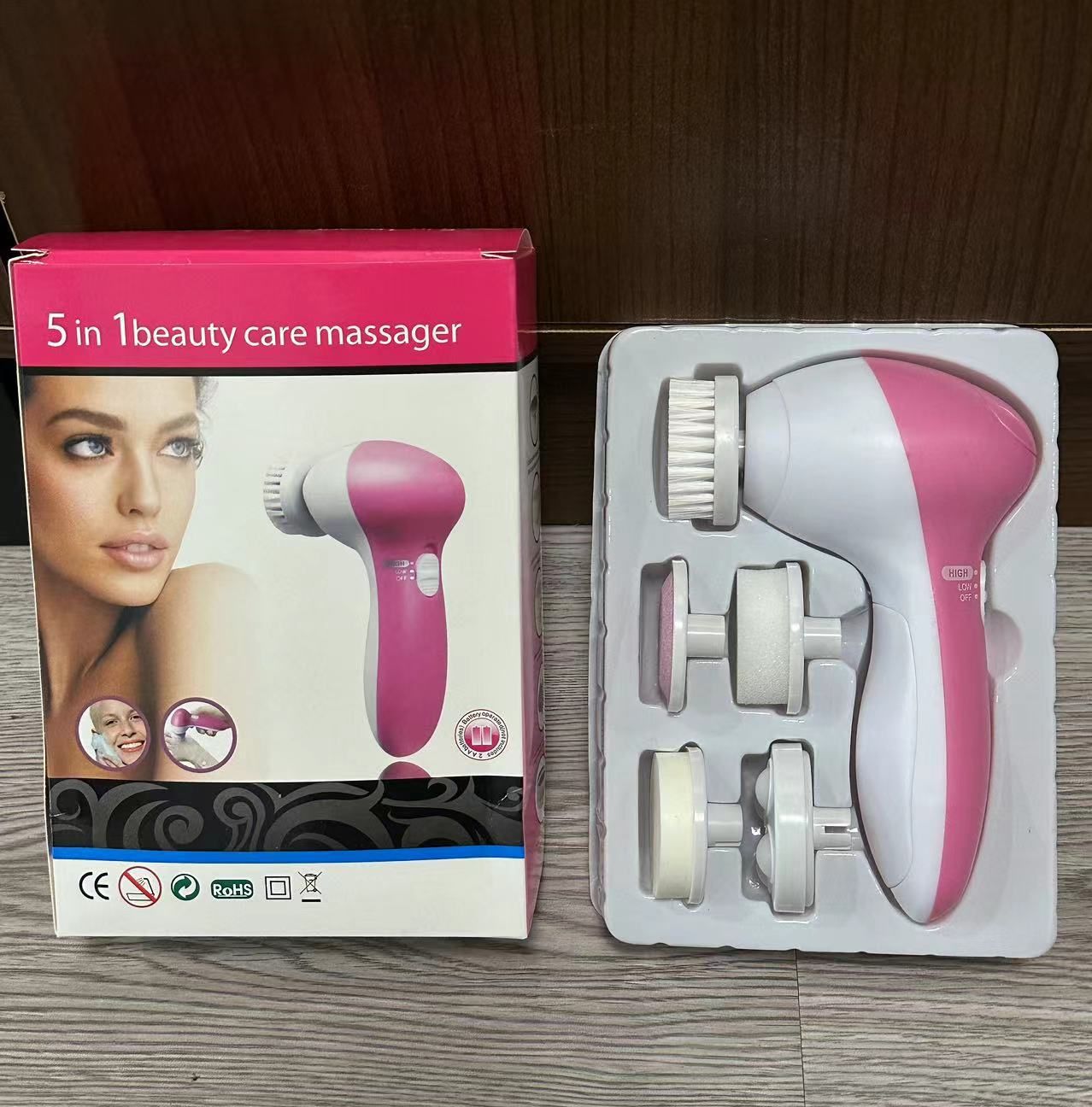 5 in 1 facial cleanser, electric facial brush, facial cleansing device, massage and beauty device