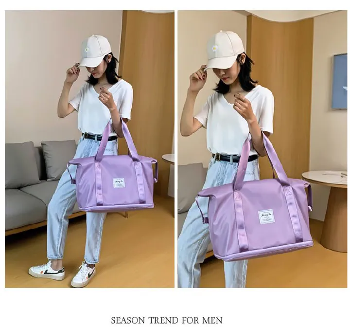 Fashionable portable travel bag, travel bag, large capacity storage bag, shoulder bag