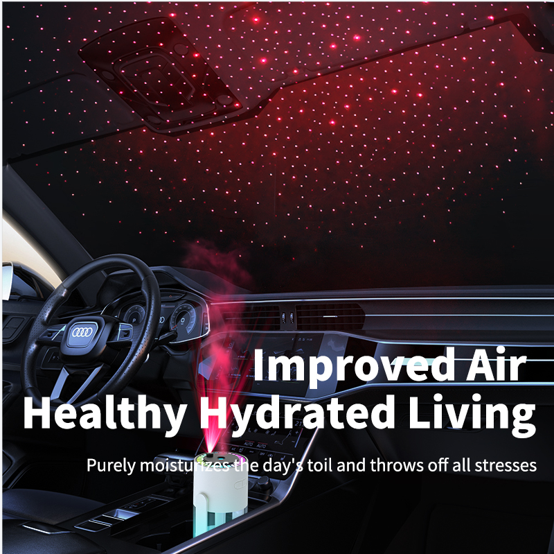 New Starry Sky Projection Humidifier USB Creative Car Air Humidifier Home Hydration Nebulizer