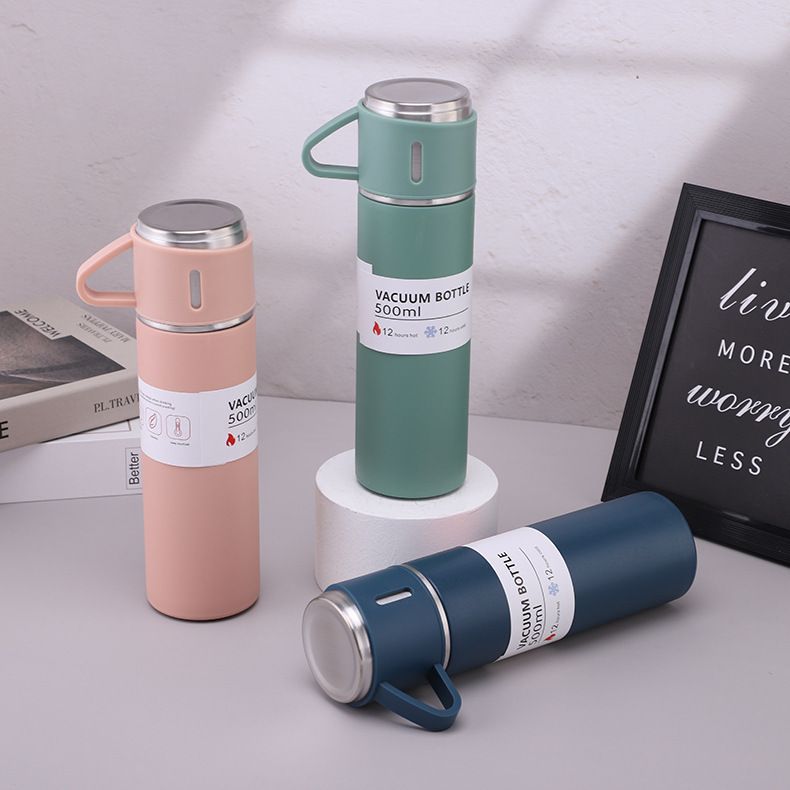 304 stainless steel insulated cup tea cup, one cup with three lids, business gift box set, outdoor water cup