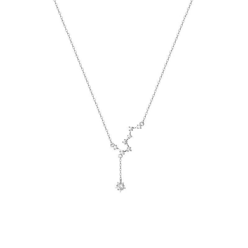 2PCS Beidou Star necklace, new female trend temperament, light luxury, niche design, tassel, simple and exquisite collarbone chain bracelet