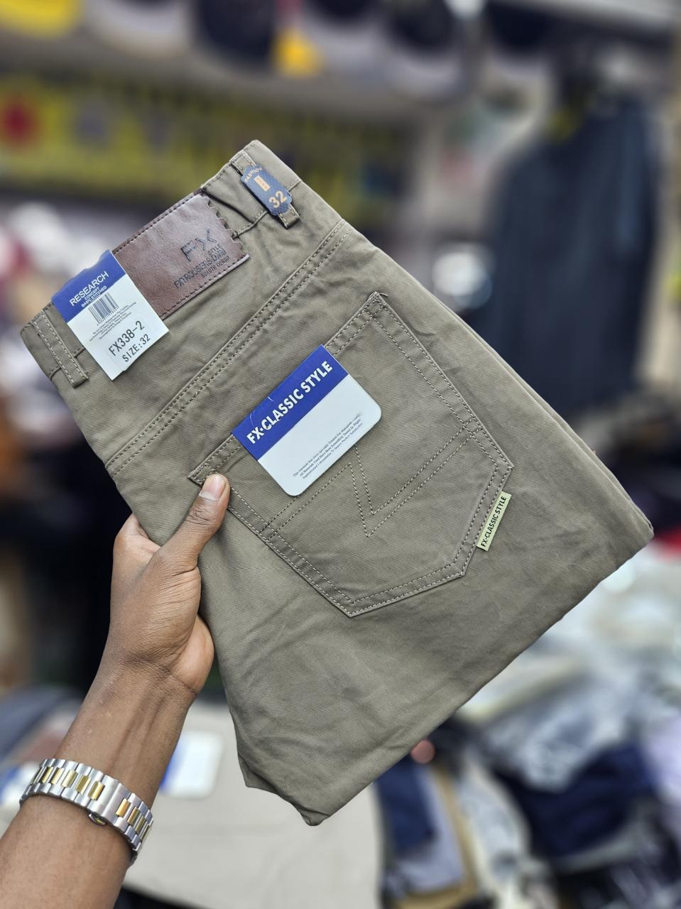 CLEARANCE OFFER Fashion Men's Khaki FX Dress Pants Casual Work Trouser Regular Fit  Relaxed  Straight Claassic Fit Hard  khaki