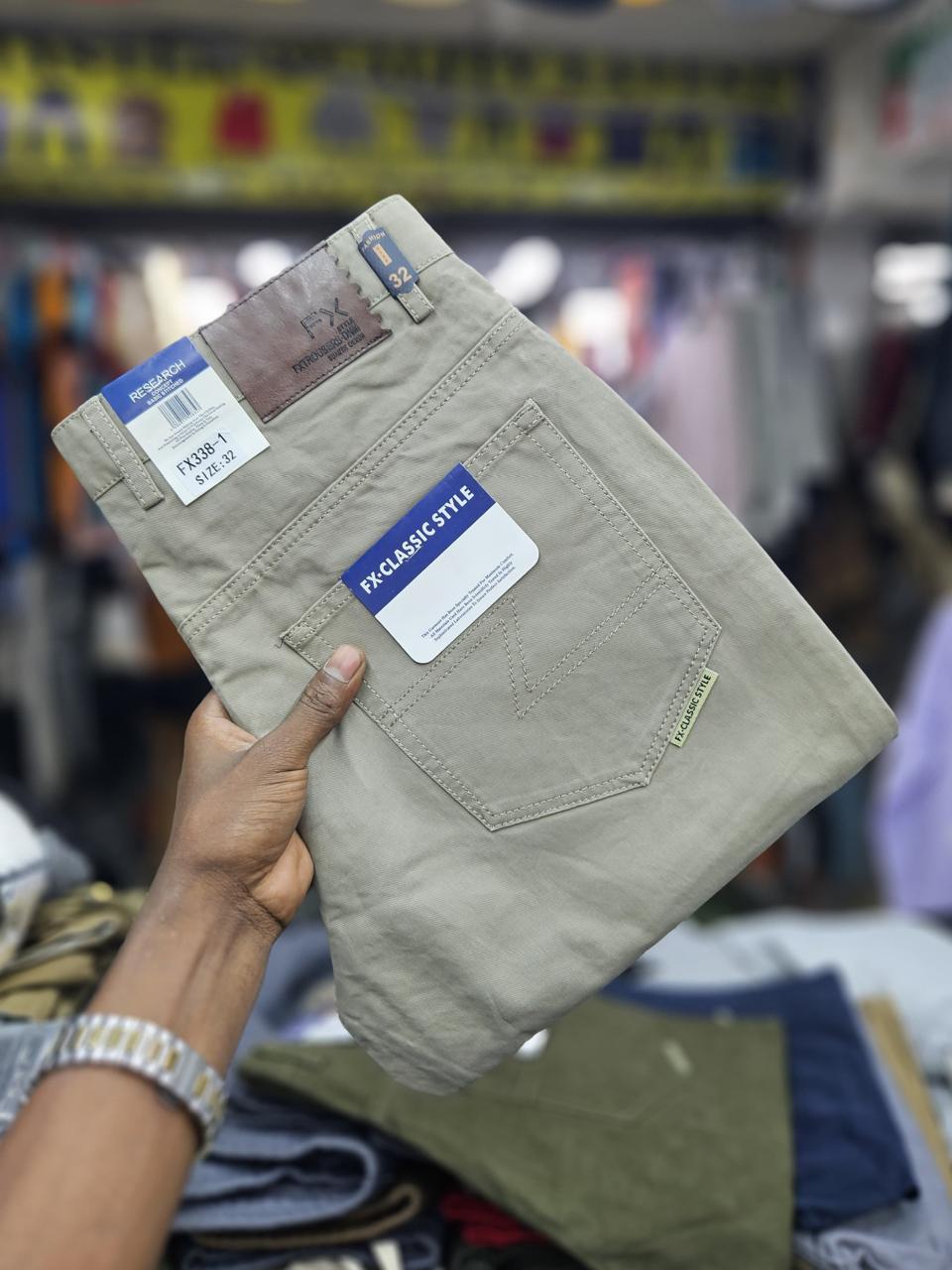 CLEARANCE OFFER Fashion Men's Khaki FX Dress Pants Casual Work Trouser Regular Fit  Relaxed  Straight Claassic Fit Hard  khaki