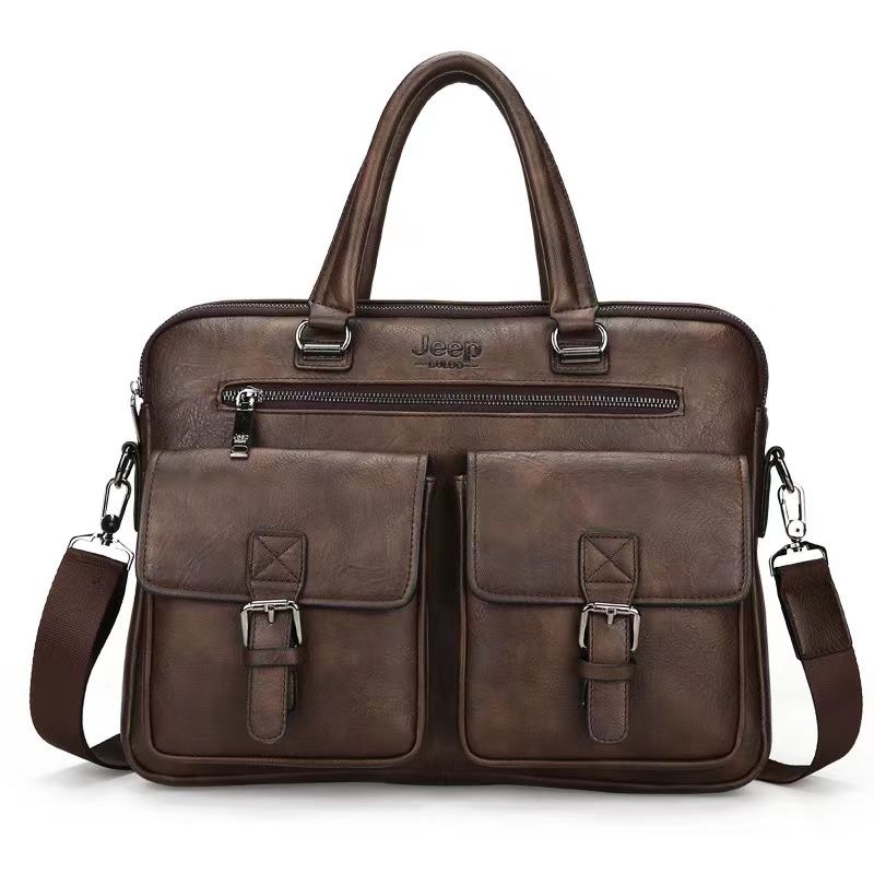 Briefcase Bags Men Leather Handbag Laptop Bag Portable Business Messenger Bag Luxury Shoulder Bag