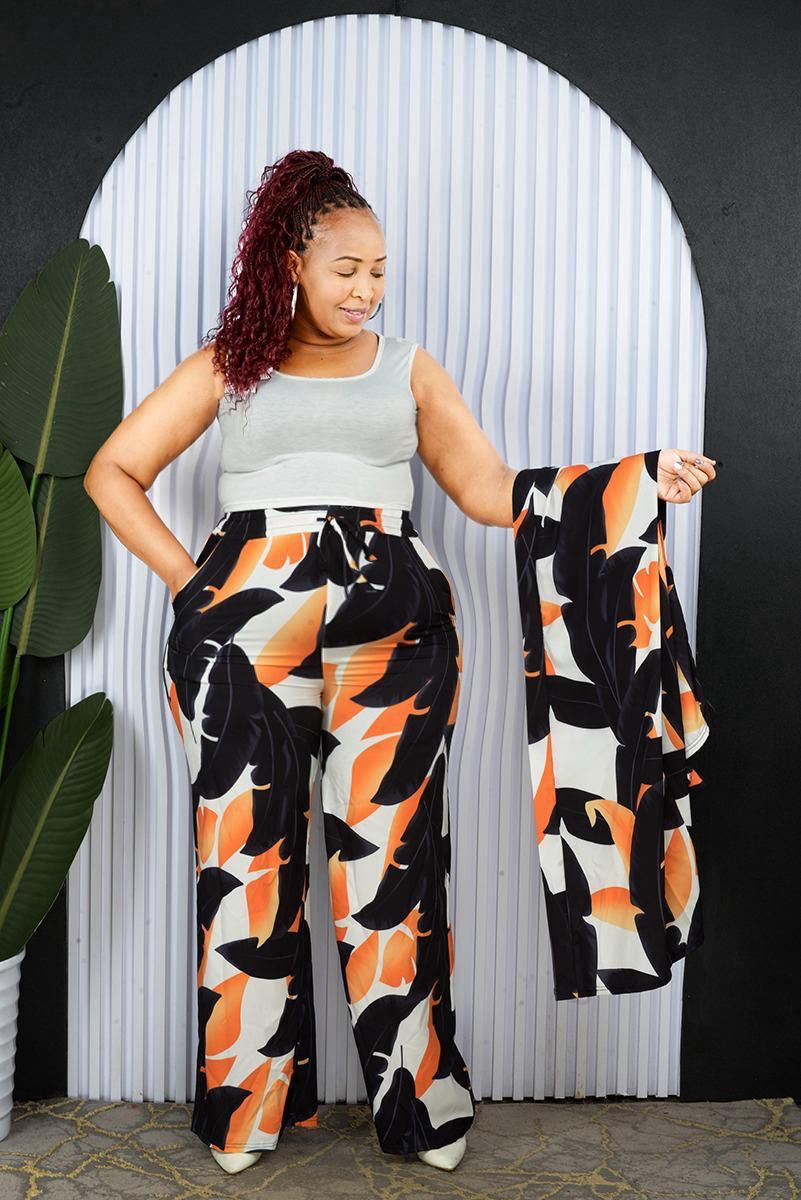 New Arrivals Unique Laies Three Pieces Set Kimono,Vest And Pallazo Pants