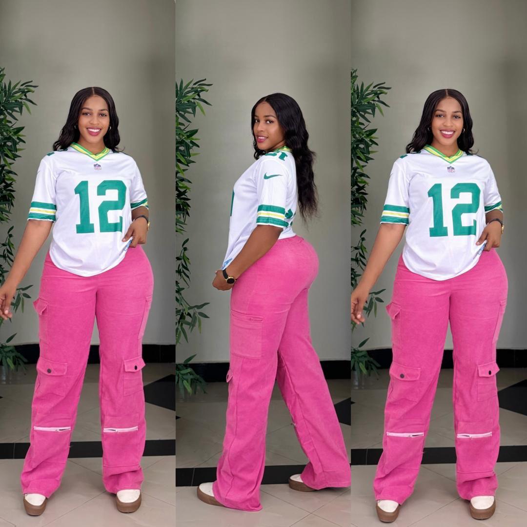 2 Pcs Women Fashion digital ladies Base ball Tops and bottom pants Casual suit sets
