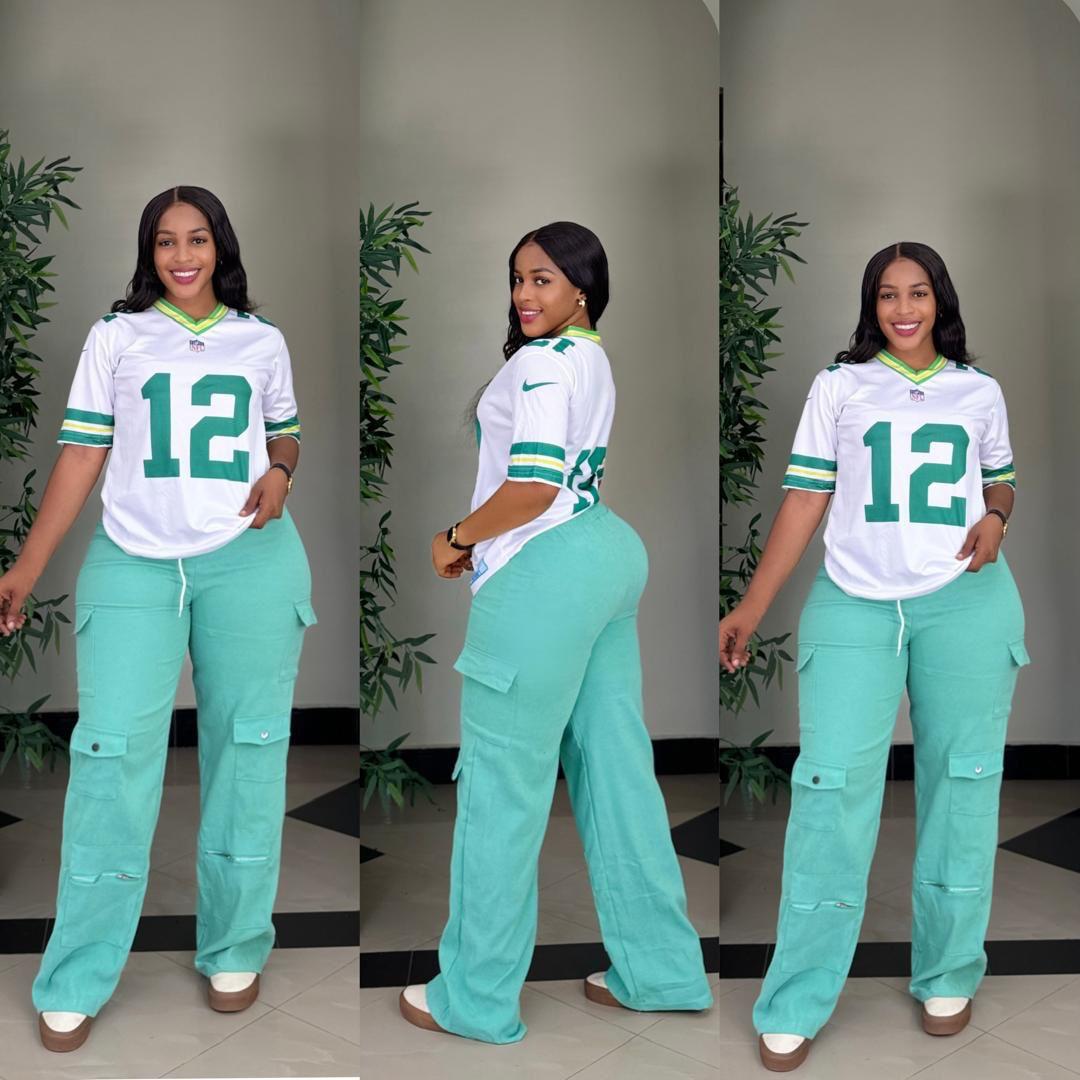 2 Pcs Women Fashion digital ladies Base ball Tops and bottom pants Casual suit sets
