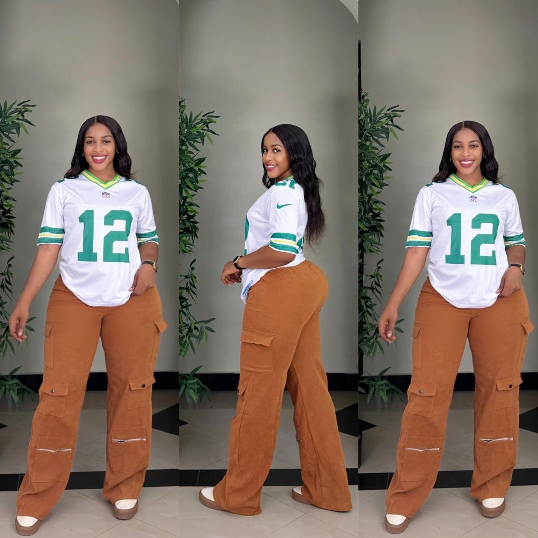 2 Pcs Women Fashion digital ladies Base ball Tops and bottom pants Casual suit sets
