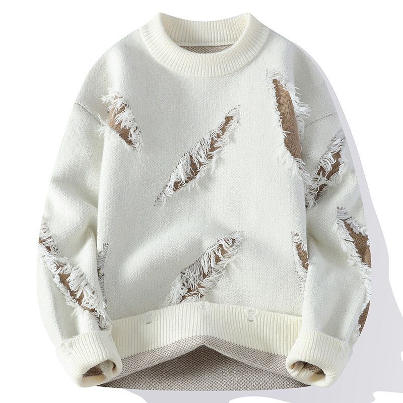 Sweaters & Cardigans Autumn And Winter Large Size Men's Sweater Pullover Long Sleeves Fashion Simple Personality All Urban Neck round  Neck Men's Knitwear