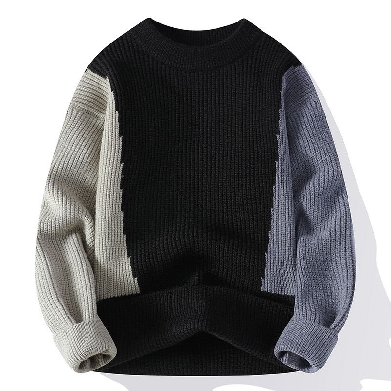 Sweaters & Cardigans Autumn And Winter Large Size Men's Sweater Pullover Long Sleeves Fashion Simple Personality All Urban Neck round  Neck Men's Knitwear