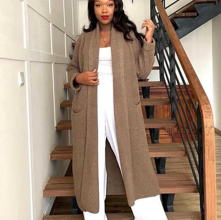 New Arrivals Ladies KIMONO Organic Cotton Knit Eco Friendly Long Kimono Boho African Clothing Duster Cardigan Sustainable Custom Sweater