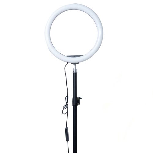 12 Inch Ring Light with Tripod Stand - Dimmable Beauty Ringlight for Selfie Live Stream/Makeup/Youtube/Tiktok Video Black L 2m 50W