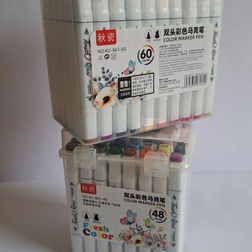 Mark Pen Set 48, 60 Pcs Alcohol Dual Tip Marker Pens