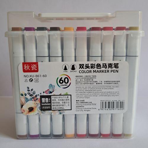 Mark Pen Set 48, 60 Pcs Alcohol Dual Tip Marker Pens